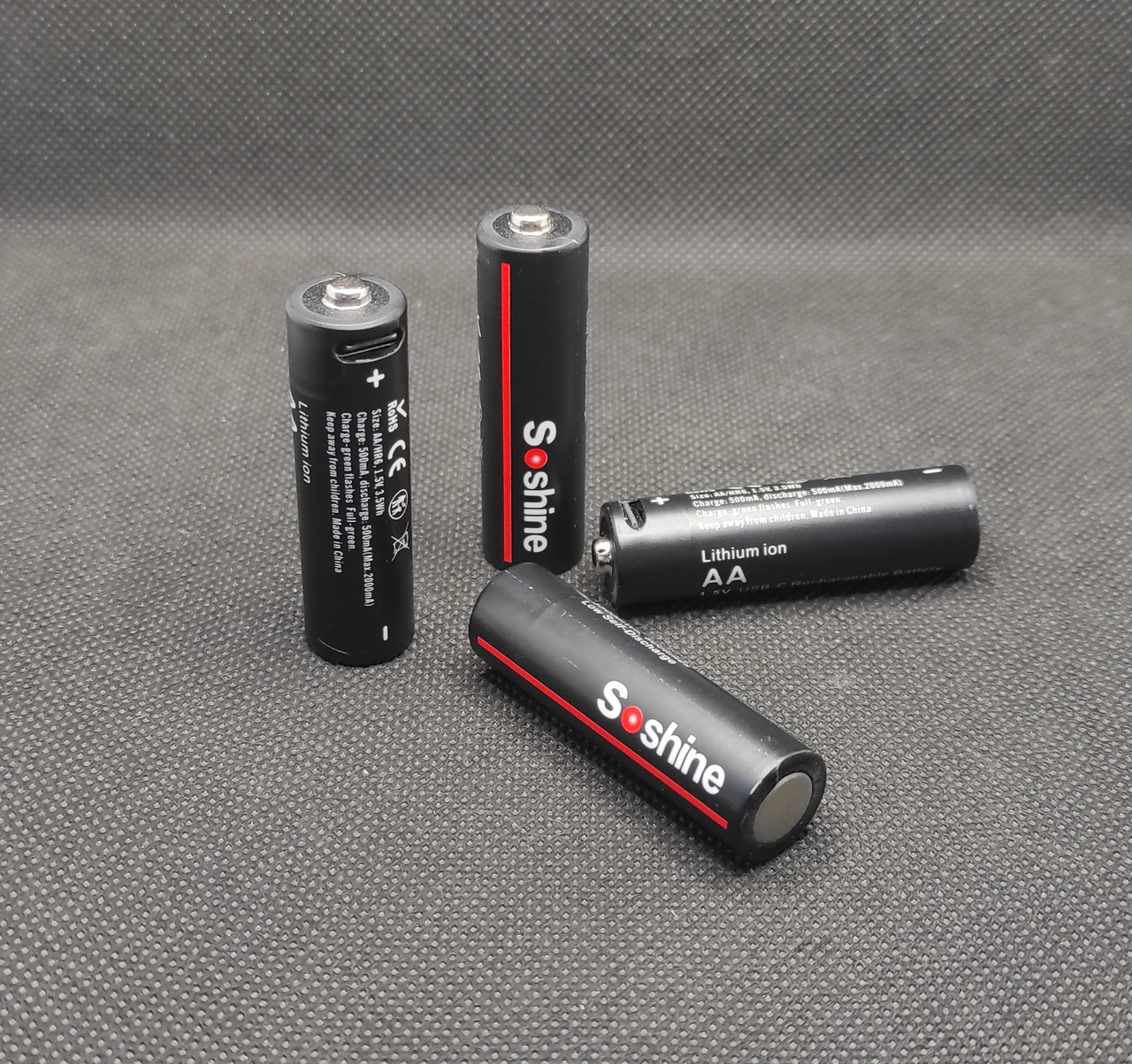 Акумулятор АА Soshine 1,5v 3500mAh с зарядкою від USB-С ( 4шт. )