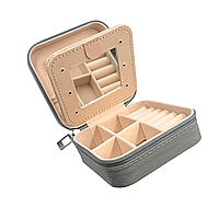 Скринька-органайзер для прикрас, шкатулка для біжутерії з дзеркальцем (пудрова) (В044(1))