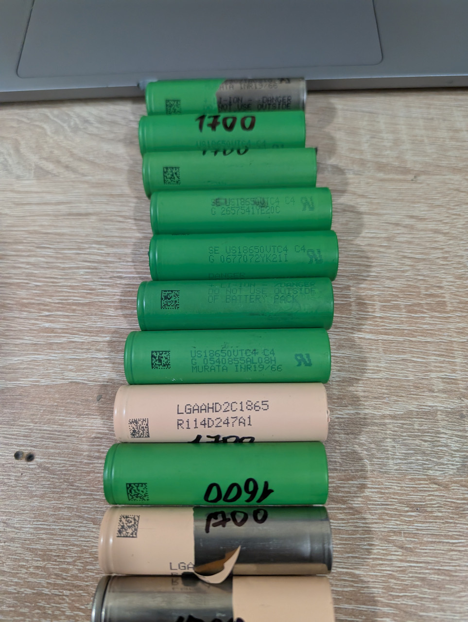 Акумулятори для ліхтариків 1500-1800 mAh протестовані
