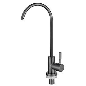 EKO4F-13-GUNGREY МОНО кран-фасетка під осмос повор. вилив нерж.сталь гайка (гангрей) {20/1}