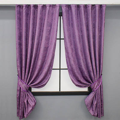 Комплект (2шт. 1,3х1,7м.) коротких штор із жакарда "Sultan", Туреччина. Колір лавандовий. Код 1559ш 35-0311