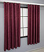Комплект (2шт. 1,3х1,7м.) коротких штор із жакарда, колекція "Мармур Al1". Колір бордовий. Код 1302ш 35-0254, фото 3