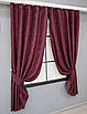 Комплект (2шт. 1,3х1,7м.) коротких штор із жакарда, колекція "Мармур Al1". Колір бордовий. Код 1302ш 35-0254, фото 2