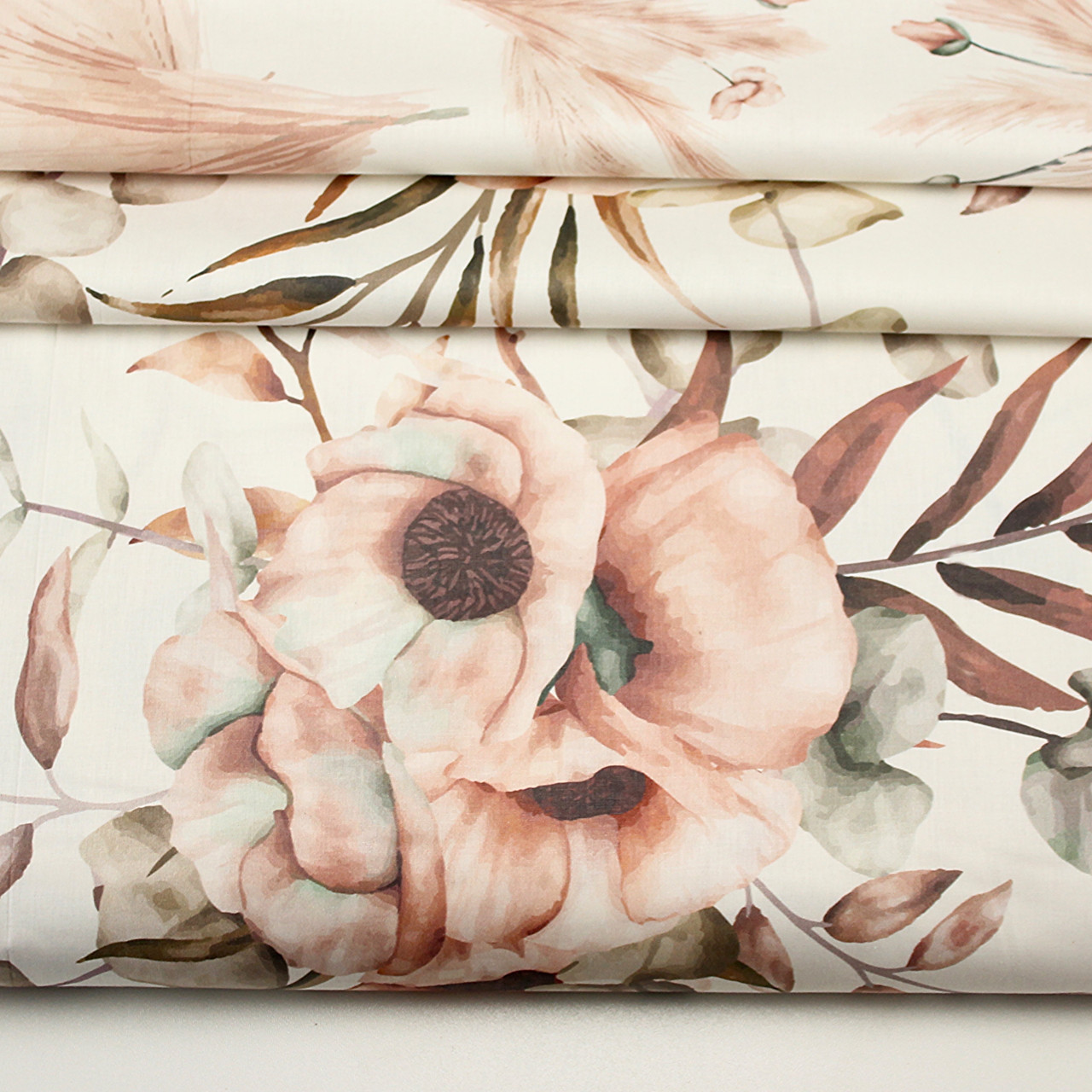 Ранфорс digital шириною 240 см "Букети з сухоцвітом" тло айворі № F-3439, фото 1