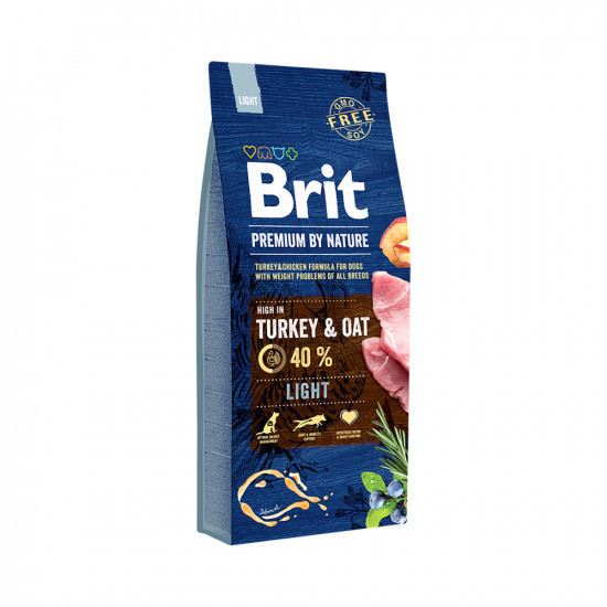 Brit Premium DOG Light для собак із зайвою вагою, з індичкою 15кг