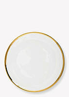 Тарелка белая с зол.ободком, 20 см