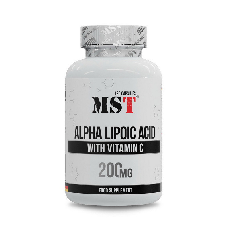 Альфа-ліпоєва кислота та вітамін С MST. Alpha Lipoic Acid with Vitamin C 200 mg (120 caps), фото 1