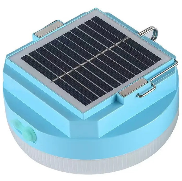Ліхтар-лампа кемпінговий Cclamp CL-023C підвісний з сонячною панеллю 80W Blue (7_01841), фото 1
