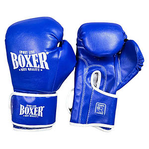Боксерські рукавички BOXER NEW 12 оz вінілшкіряні ШИРОКИЙ МАНЖЕТ сині