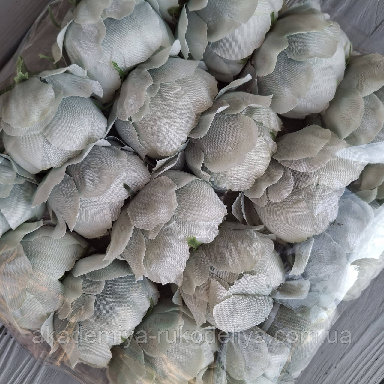 Півонії м'ятні тканини, діаметр 6 см — набір 25 шт., фото 1