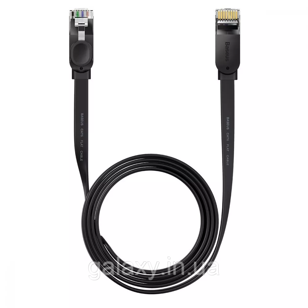 Патч-корд Baseus 2 метри САТ6 Gigabit Ethernet плоский інтернет кабель RJ45 WKJS000101, фото 1