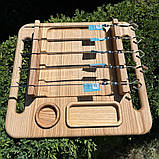 Підставка під шампури з металевими ручками, оригінальний подарунок, фото 2