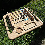 Підставка під шампури з металевими ручками, оригінальний подарунок, фото 4