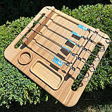 Підставка під шампури з металевими ручками, оригінальний подарунок, фото 3