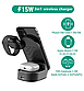 Бездротова зарядка WIRELESS CHARGER 3в1 15W, W10, фото 2