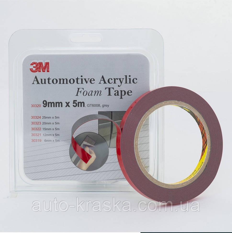 3М Двухсторонний скотч Foam Tape - 9мм*5м grey.