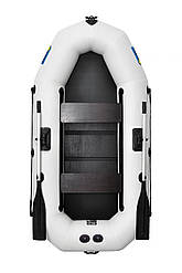 Човен надувний пвх гребний двомісний ΩMega 245LS PS сіра