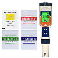 Тестер якості води 4в1 YY-400 PH ORP H2 Температура з автокалібруванням цифровий вимірювач приладів водню та окиснення, білий