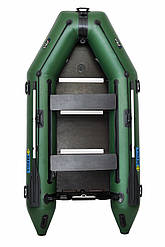 Човен надувний моторний кільовий тримісний пвх ΩMega 300К PFA зелена