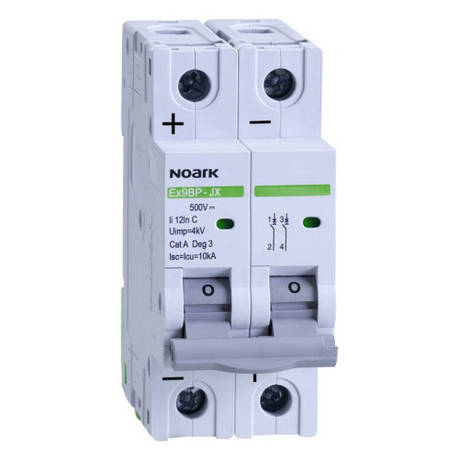 Автоматичний вимикач для PV систем DC Noark C 50А 2P500V DC Ex9BP-JX(+) 110091, фото 1