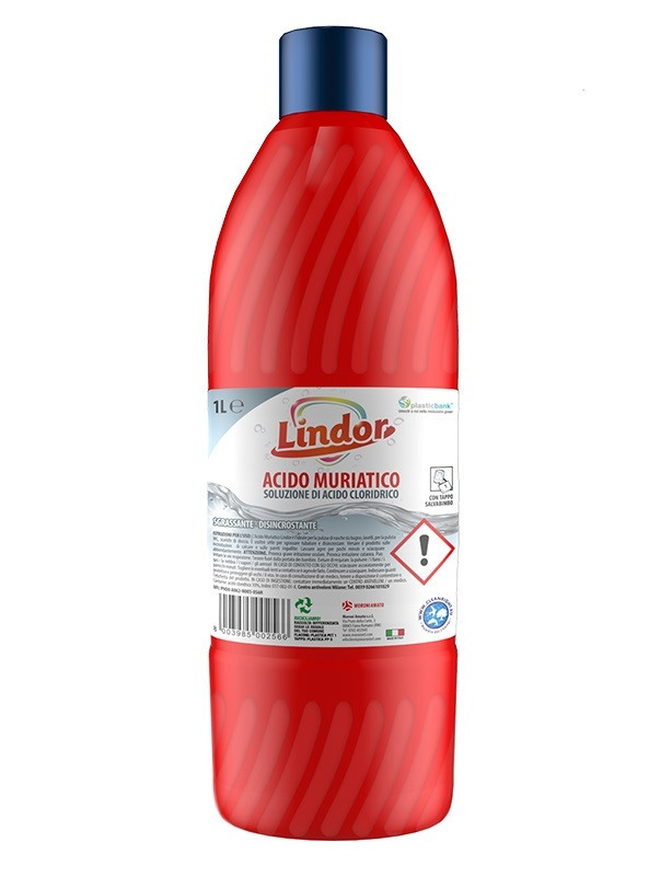 Засіб кислотний Lindor MURIAT для видалення накипу для раковин, унітазів, ванн, стоків 1 л