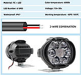 ДОДАТКОВА 6 LED лампа Водонепроникна допоміжна фара Зовнішній прожектор, фото 4