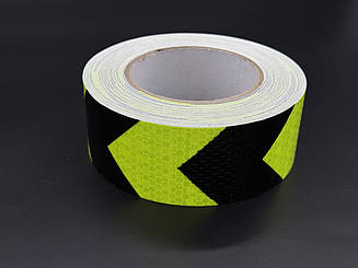 Світловідбивна стріла, що самоклеїться, жовто-чорна стрічка рулон 50 м, ширина 5 см