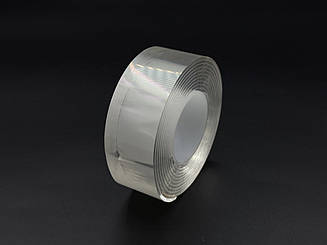 Скотч двосторонній 30мм 1,8мм прозорий 2 метри.