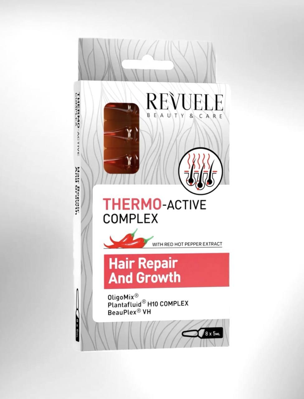 Ампули для волосся ТЕРМОАКТИВНИЙ КОМПЛЕКС для відновлення та росту Revuele, 8*5 мл, фото 1