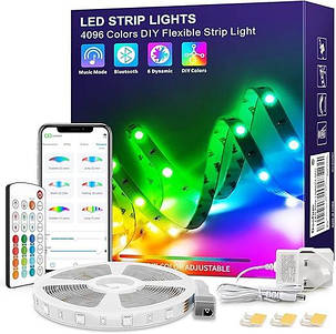 Світлодіодні стрічки MYPLUS Bluetooth 5M, RGB-стрічка з 44-кнопковим пультом, фото 1