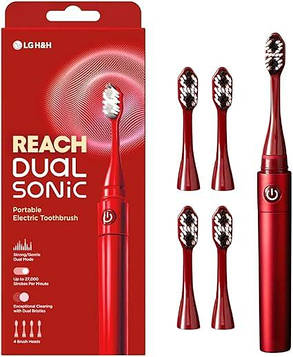 Електрична зубна щітка LG Reach Dual Sonic, 1 ручка, 4 насадки, 2 режими чищення, фото 1