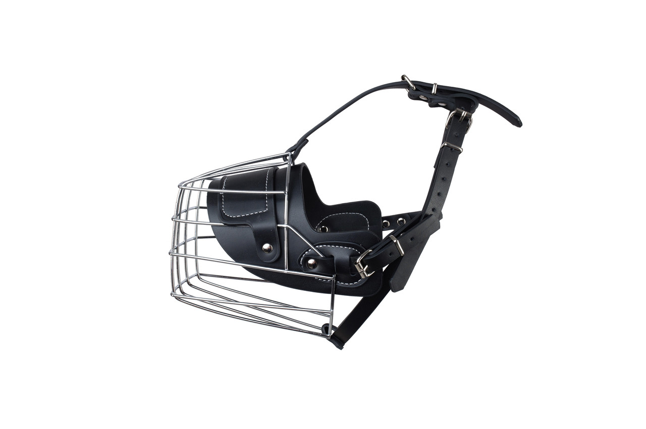 Намордник Pet Nova металевый з підкладкою зі шкіри розмір XL 50-12см
