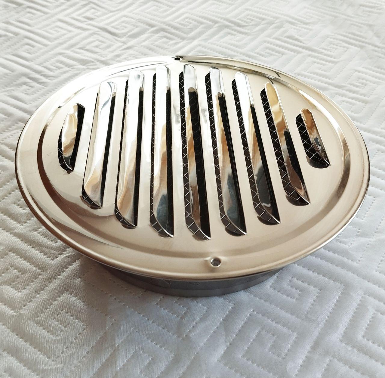 D150 решітка вентиляційна зовнішня дзеркальна н/ж 201