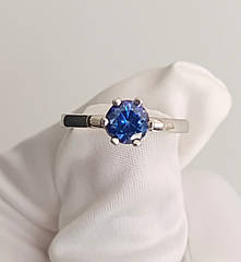 Каблучка срібна з танзанітом 17 розмір К4500/м-тз