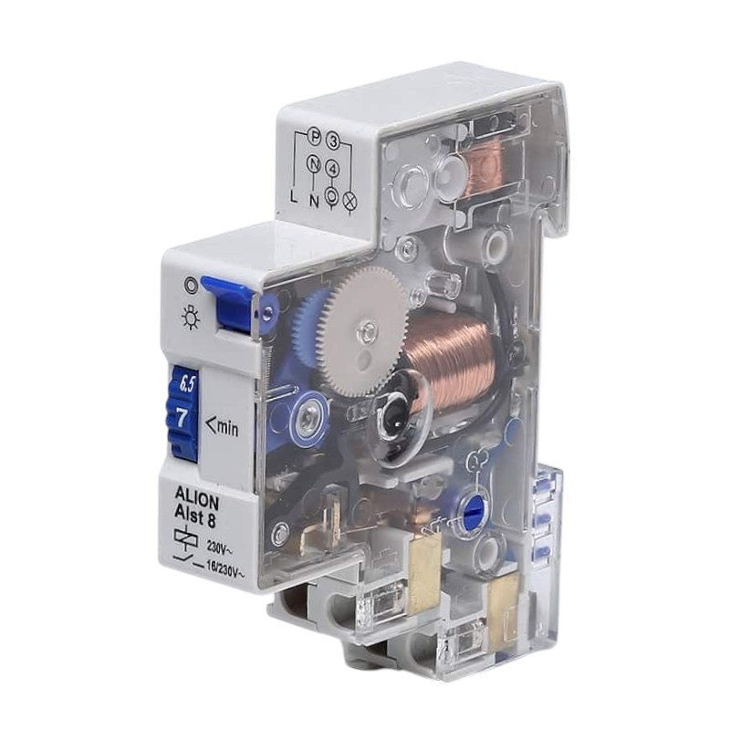 Сходовий автомат таймер, реле сходового освітлення монтаж на DIN рейку, фото 1