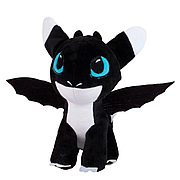 Мягкая игрушка Дракончик Ночная фурия Night Fury Черный (31 см)