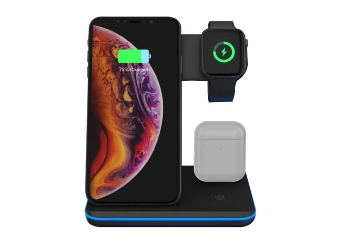 Бездротова зарядка з підсвічуванням Qi 3in1 15W, WL064, фото 1