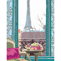 Набір-стандарт, техніка акриловий живопис за номерами, "Сніданок у Парижі", ROSA START