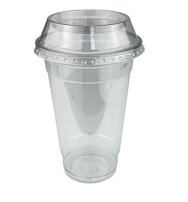 Стакан пластиковий 480мл з плоскою кришкою (без отвору) - 100шт