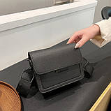 Жіноча класична сумка 10461 крос-боді через плече чорна, фото 4