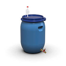 Бочка для бродіння 55 л з винним клапаном S-подібний та латунним зливним краном 1/2" Так