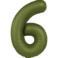 Фольгована цифра Slim Flexmetal Оливка Matte Olive Green 6 40" (100см) в упаковці