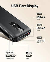 VEEKTOMX Power Bank 30000 мА·год, портативний зарядний пристрій із функцією швидкого заряджання 20 Вт, акумулятор P, фото 3