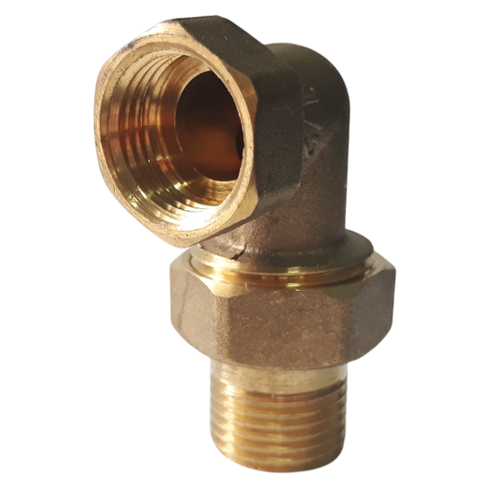 Згін-американка 1 1/4" кутовий Valve JG, латунь