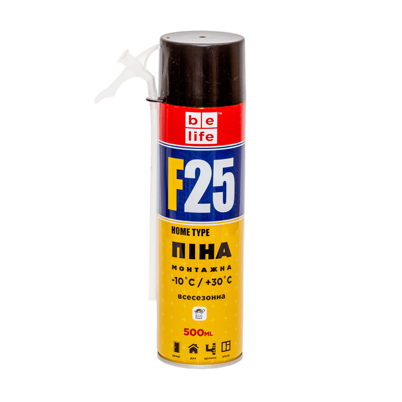 Побутова монтажна піна BeLife, 500 мл (F25)