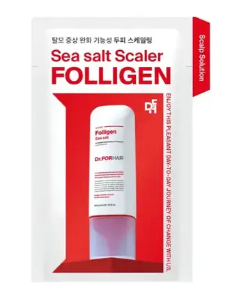 Пілінг для шкіри голови з частинками зі солі мертвого моря Dr.FORHAIR Sea Salt Scalt Scaler, 10 г.(тестер), фото 1