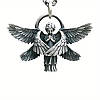 Сріблястий кулон-оберіг на ланцюжку Крилатий ангел у ретро стилі з безліччю крил для чоловіків 3.5 см, фото 3