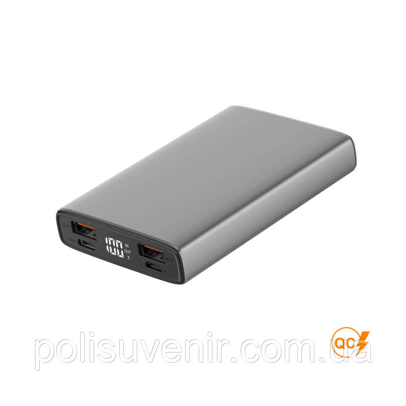 Універсальний зарядний пристрій сірий 10000 mAh