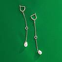 Сережки в білому золоті (перли, фіаніти) 
с06885 Zipexpert ZIPEXPERT, фото 4