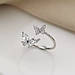 Кільце срібне Метелики, колечко з камінням, срібло 925 проби, регульований розмір 16-18, фото 6